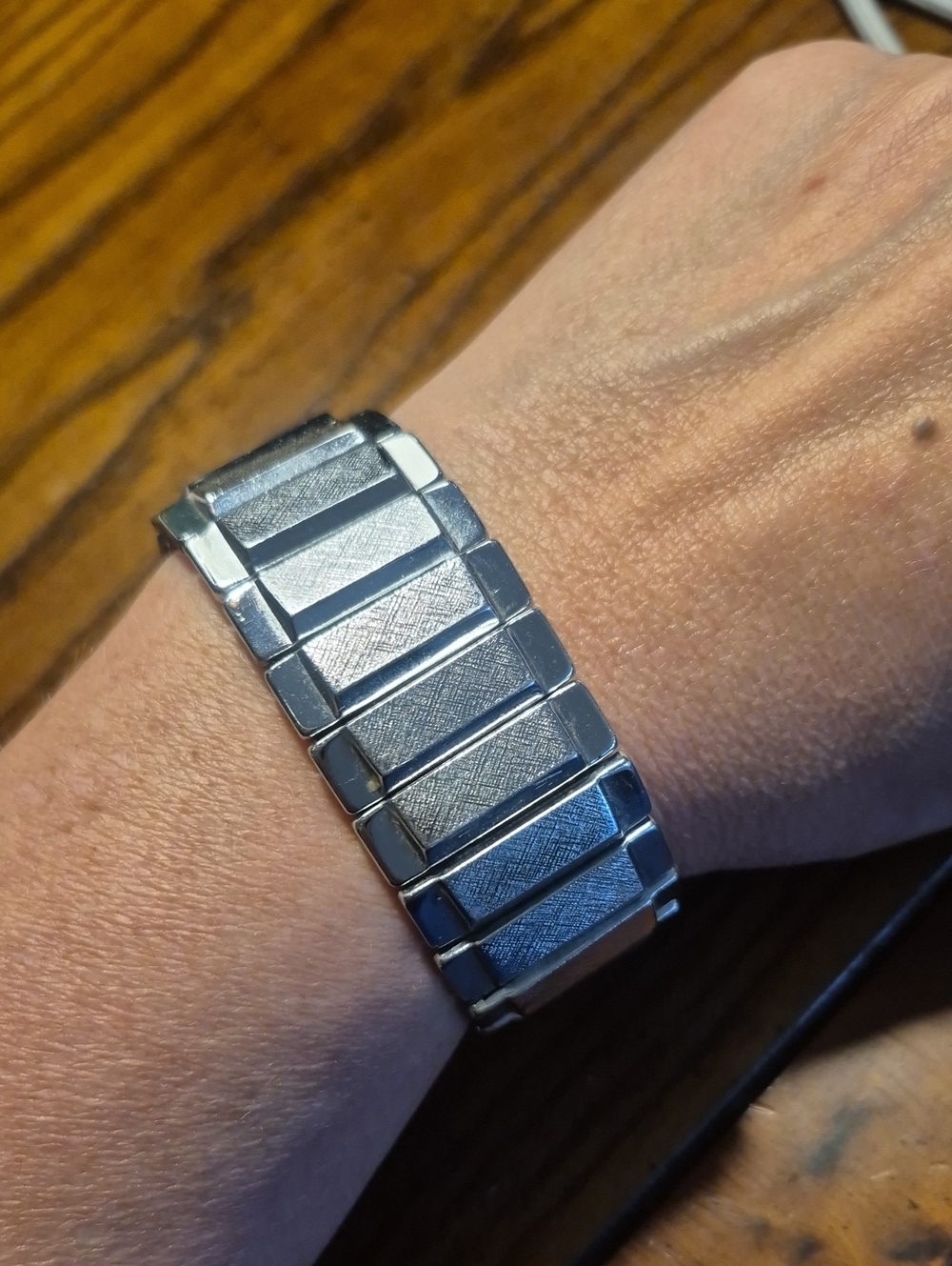 Japan Vintage Silver Stainless Steel Expandable Bracelet